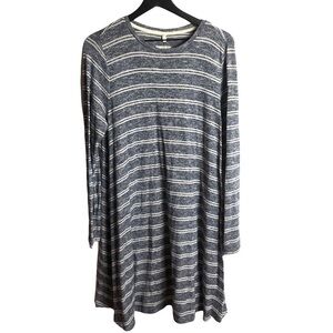 LOU&GREY Womens Long Sleeve Stripped Dress Large